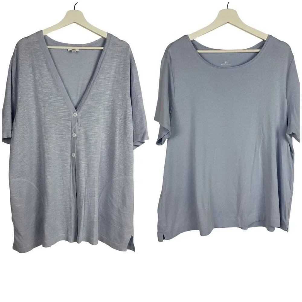 J. Jill Periwinkle Twin Sweater Set size 2X